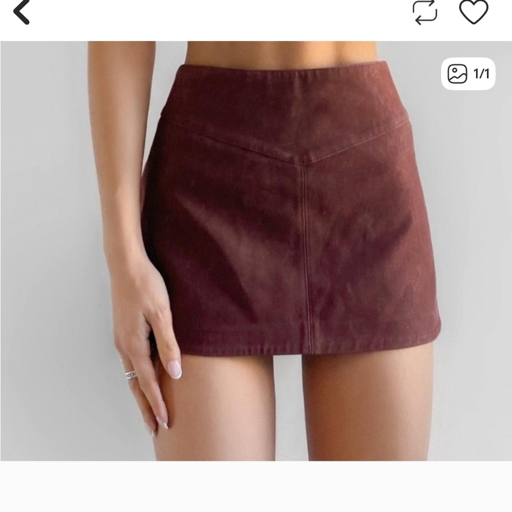 We The Free Rich Brown Vegan Suede Mini Skirt
